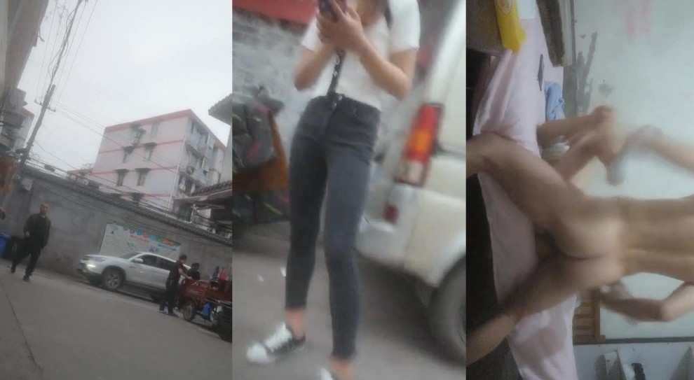 傍晚时间，一堆站街女，选了个妹子带小房间操逼，超近视角看小穴，JB插入激情爆操}