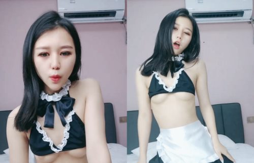 顶级颜值极品小妞女仆装啪啪，特写舔弄大屌口活很棒，撩起内衣露奶子，主动上位骑坐，大屌爆插粉穴}
