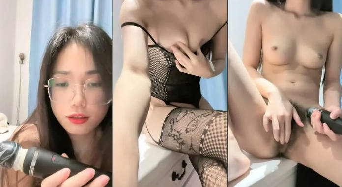 性感尤物！眼镜美女！毛毛杂乱骚逼，穿上性感黑丝，大黑牛震穴，开大档位，极度淫骚}