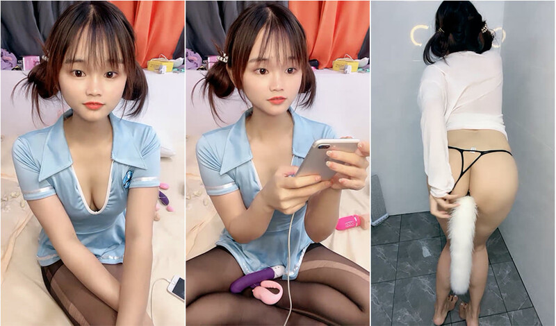 有點可愛,萌萌噠丸子頭軟妹子,黑絲美臀黝黑,剛洗完捆绑美女澡塞入新玩具扭動屁股