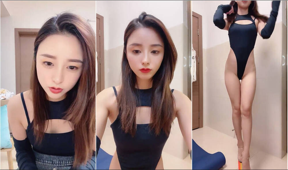 還是舞蹈生給力,大長腿大眼睛高顏值9分女神,瑜伽墊上下腰劈叉壹字馬,沐洱超粉}