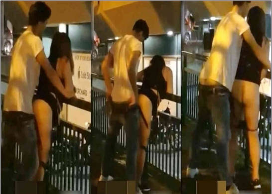 某网友爆料青年男女在大街上啪啪啪}